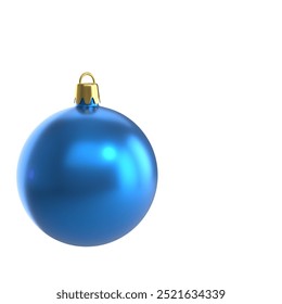 Christmas decoration bauble, Xmas ornament isolated on white background. Holiday season blue Christmas decoration 3D render, realistic - Powered by Shutterstock