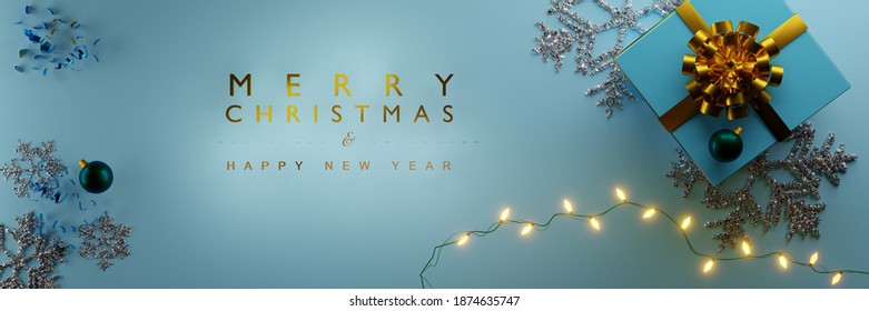 Christmas decoration gifts and bokeh background.3D rendering - Powered by Shutterstock