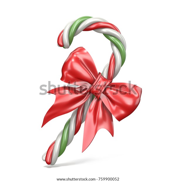 Christmas Decoration Made Candy Cane Ribbon Royalty Free Stock Image