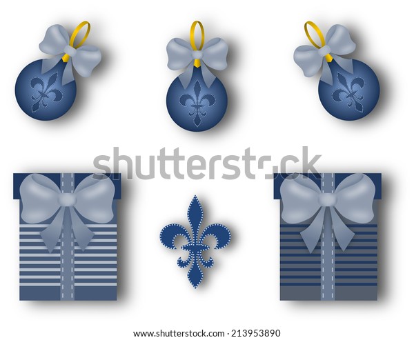 Christmas Decoration Set Fleur De Lis Stock Illustration 213953890