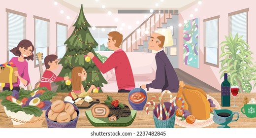 Christmas dinner decorations background 2023 - Powered by Shutterstock