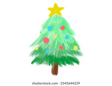 Christmas festival tree winter watercolor - Powered by Shutterstock