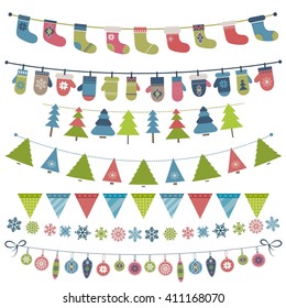 Set Bunting Garland Stock Vector (Royalty Free) 115551418