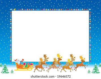 605 Grandfather frost on sleigh Images, Stock Photos & Vectors ...