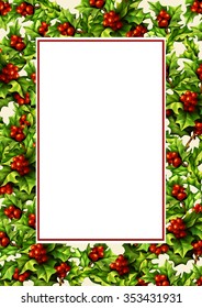 Holly Christmas Frame 3 Stock Vector (Royalty Free) 62817340