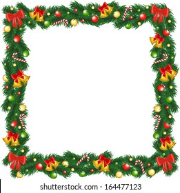 Christmas Garland Frame Bells Bauble Sugar Stock Illustration 164477123 ...