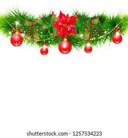 Christmas Composition Garland Made Red Balls Stock Photo (Edit Now ...