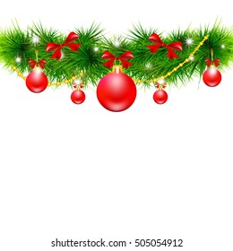 Christmas Garlandon White Stock Illustration 505054912 | Shutterstock