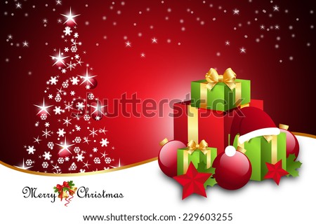 Christmas  gift box with bubbles
