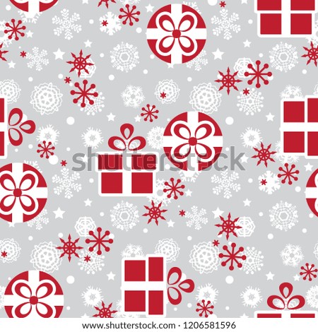 Christmas Gift Boxes Seamless Pattern Holiday Xmas Present Endless Background. New Year Raster Illustration