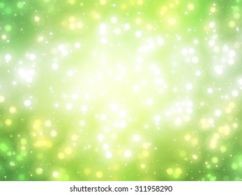 Christmas Green Background. The Winter Background, Falling Snowflakes