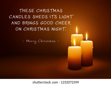 Christmas Greeting Card Three Candles Poem Stock Illustration 1232072599