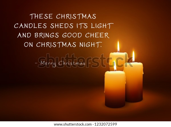 Christmas Greeting Card Three Candles Poem Stock Illustration 1232072599