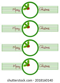 Christmas Holly Napkin Rings Or Votive Candle Holder Wraps Background Illustrations