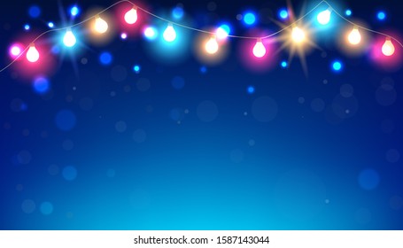 Christmas light background on night scene - Powered by Shutterstock