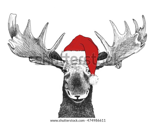 moose christmas hat