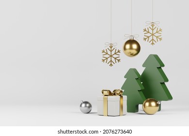 Christmas and New Year Gifts and Decoration. Banner design 3D Illustration - Powered by Shutterstock