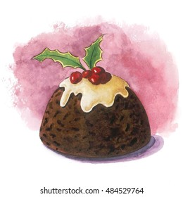 Download Christmas Pudding Watercolor Images Stock Photos Vectors Shutterstock PSD Mockup Templates