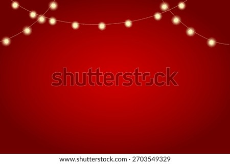 Christmas red gradient background with chain light effect