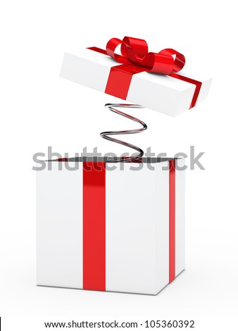 Image, Stock Photo White gift box Shopping