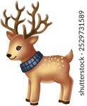 christmas reindeer cute watercolor cute