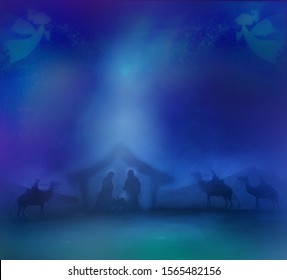 Birth Jesus Bethlehem Stock Illustration 693607225