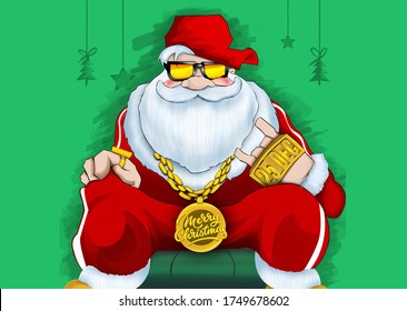 Christmas Santa Claus Hip Hop Rapper Stock Illustration 1749678602 ...