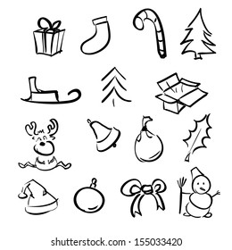 simple christmas cartoon drawings