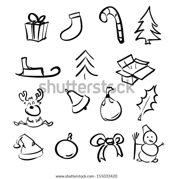 simple christmas cartoon drawings