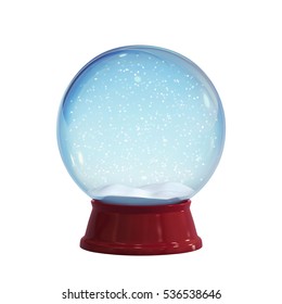 Christmas Snow Globe Isolated On White. 3D Rendering