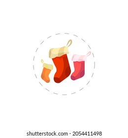 Christmas Socks Flat Icon. Christmas Socks Clipart