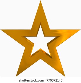 Christmas Star Golden Outlined 5 Point Stock Illustration 770372143 ...