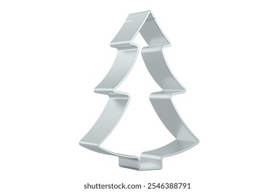 Christmas Tree Cookie Cutter. Cookie Cutter Christmas Shapes for Holiday Winter Baking. 3D rendering isolated on white background - Powered by Shutterstock