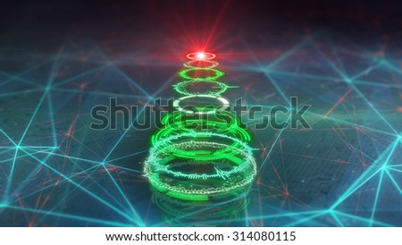 christmas tree futuristic style. computer generated abstract illustration  Stock photo © 