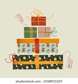 Christmas tree of gifts, artwork, illustration, gift box, cute, family, joy, holiday
 - Powered by Shutterstock