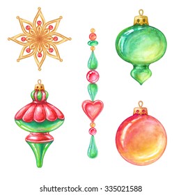 Christmas Tree Ornaments Assorted Glass Balls Stock Illustration 343248800
