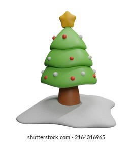 Christmas Tree Isolated 3d Render Image