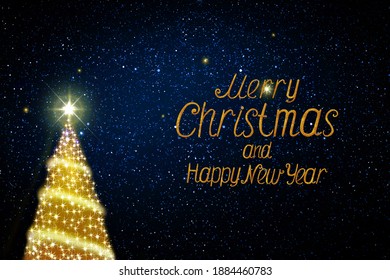 Christmas Tree Shiny Stars Bright Glow Stock Vector (Royalty Free ...