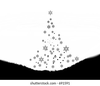 Christmas Tree Made Of Snowflakes