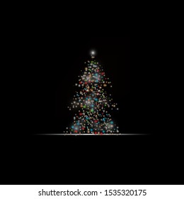 Christmas tree on a black background