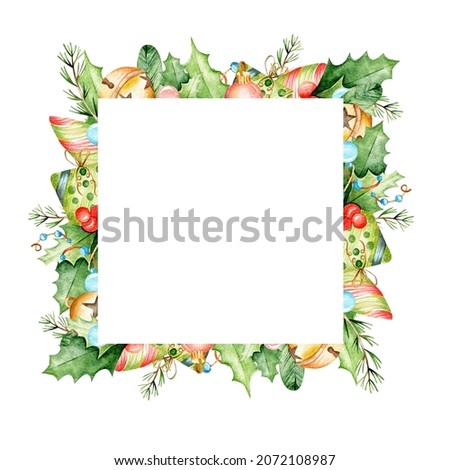 Similar – Frame with tropical palm leaves and flowers