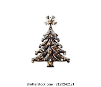 Christmas Xmas Tree Stones Icon Logo Symbol, 3d Illustration