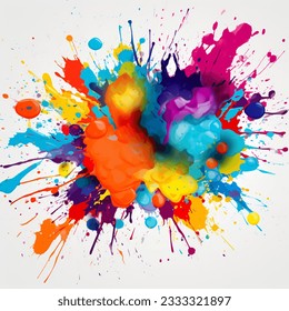 Chromatic Symphony: A Kaleidoscopic Paint Splatters Design - Shutterstock ID 2333321897