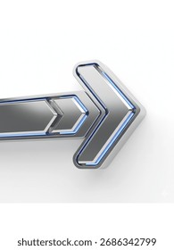 Chrome arrows imbued with technology