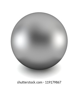 Chrome Ball - 3d Render On White