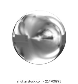 Chrome Ball 3d Render On A White Background