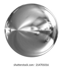 Chrome Ball 3d Render On A White Background