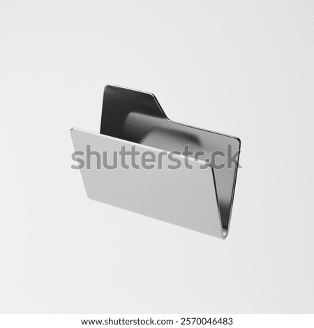 Chrome folder isolated over white background. 3d rendering.
