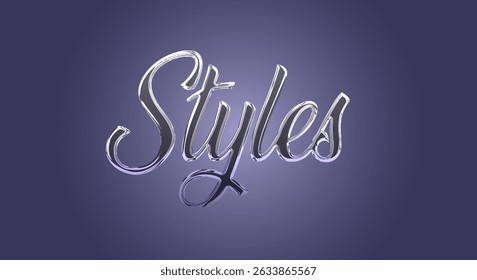 Chrome glossy Styles 3d editable text effect template