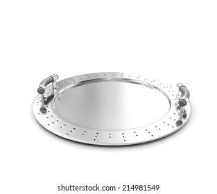 Chrome Salver On A White Background